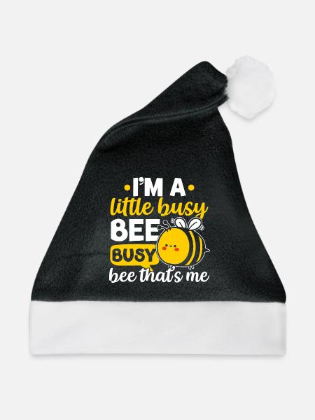 Kleine fleißige Biene - Weihnachtsmütze - Schwarz/Weiß