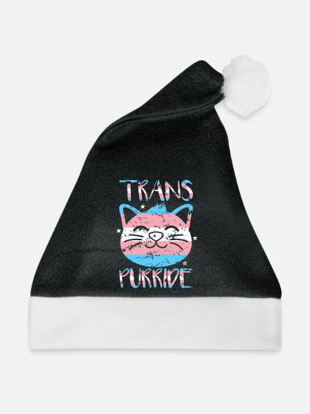 Transgender Geschenk - Weihnachtsmütze - Schwarz/Weiß - Vorne