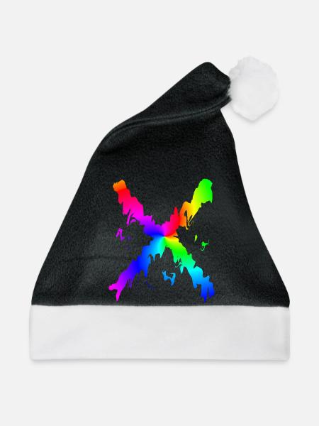 X Desing regenbogen - Weihnachtsmütze - Schwarz/Weiß