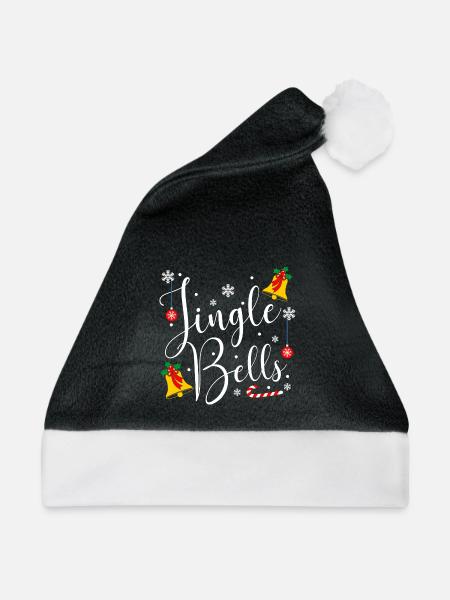 Jingle Bells - Weihnachtsmütze - Schwarz/Weiß - Vorne