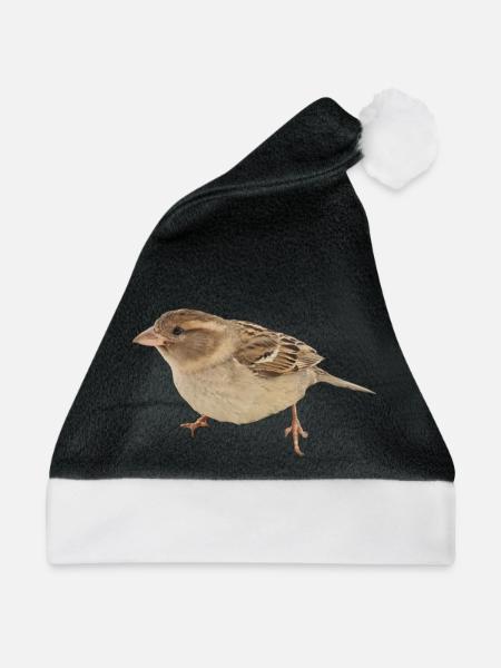 Vogel - Weihnachtsmütze - Schwarz/Weiß - Vorne