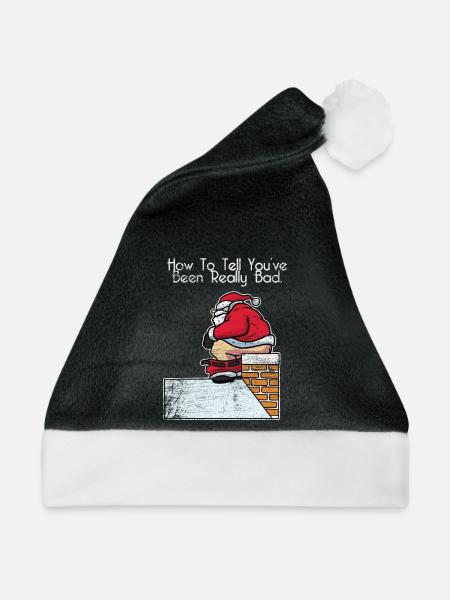 Glücklicher Schornsteinfeger Heiligabend - Weihnachtsmütze - Schwarz/Weiß - Vorne