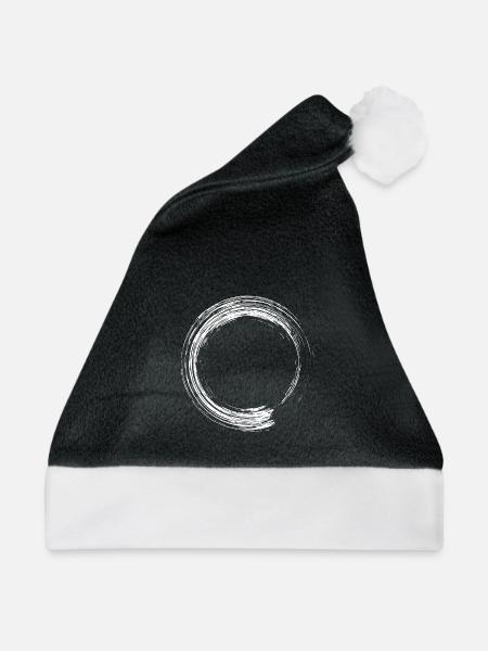 Kreis Design Bürste Symbol weiß - Weihnachtsmütze - Schwarz/Weiß - Vorne