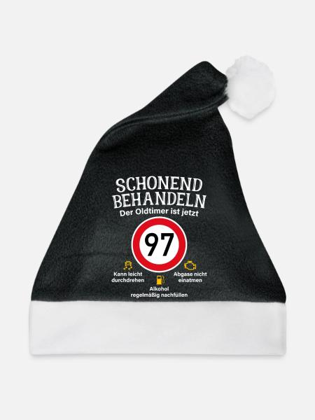 97. Geburtstag Schonend Behandeln Oldtimer Ist 97 - Weihnachtsmütze - Schwarz/Weiß - Vorne
