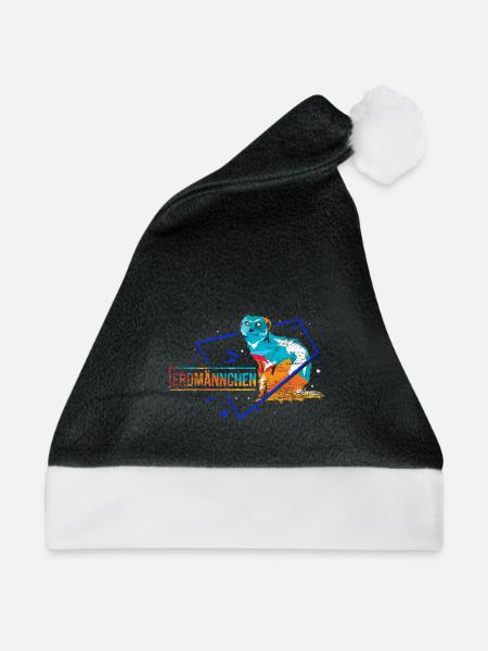 Wuseliges Erdmännchen Savannenbewohner - Weihnachtsmütze - Schwarz/Weiß