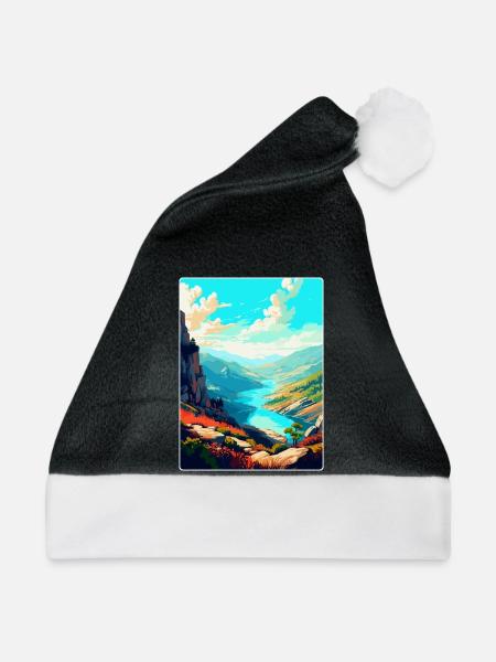 Geres Nationalpark Portugal Vintage Reiseplakat - Weihnachtsmütze - Schwarz/Weiß - Vorne