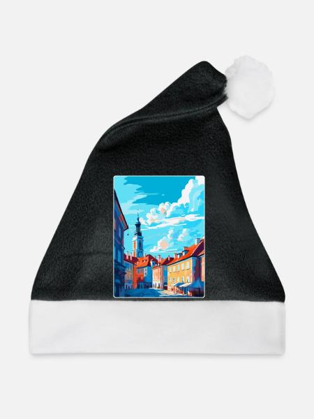 Olsztyn Polen Vintage Reiseplakat Souvenir WPA - Weihnachtsmütze - Schwarz/Weiß - Vorne