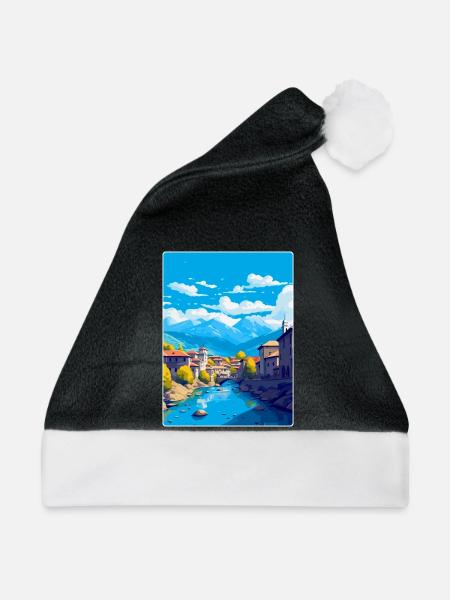 Sarajevo Bosnien Herzegowina Vintage Reiseposter - Weihnachtsmütze - Schwarz/Weiß - Vorne