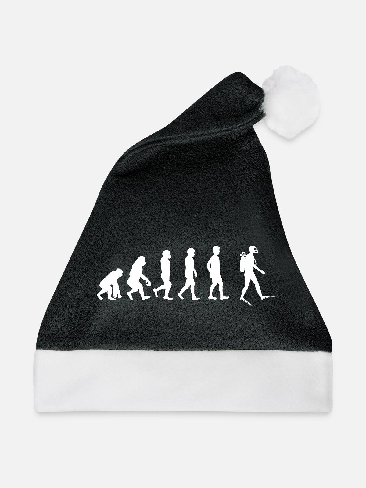 Taucher Evolution - Weihnachtsmütze - Schwarz/Weiß - Vorne