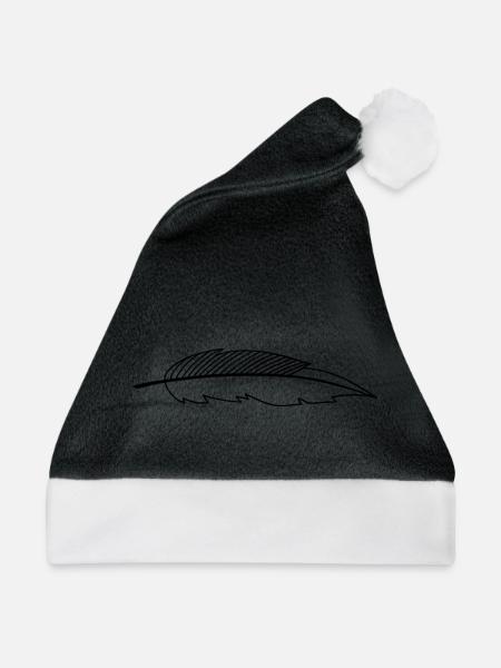 Feder - Weihnachtsmütze - Schwarz/Weiß - Vorne