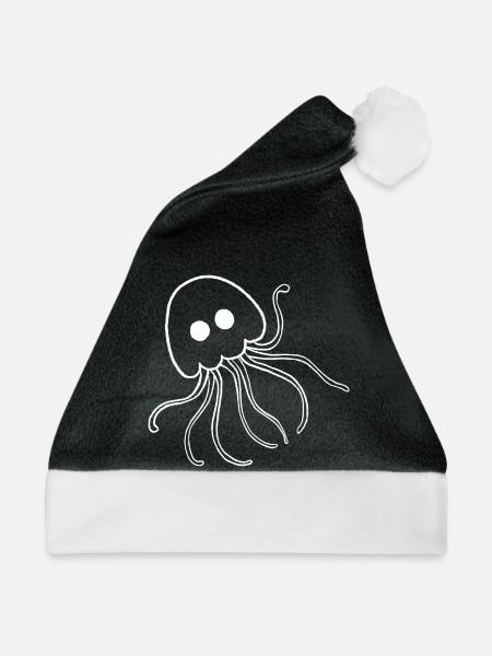 Qualle - Weihnachtsmütze - Schwarz/Weiß