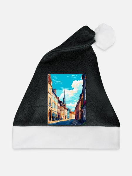 Dijon Frankreich Vintage Reiseposter WPA Souvenir - Weihnachtsmütze - Schwarz/Weiß - Vorne