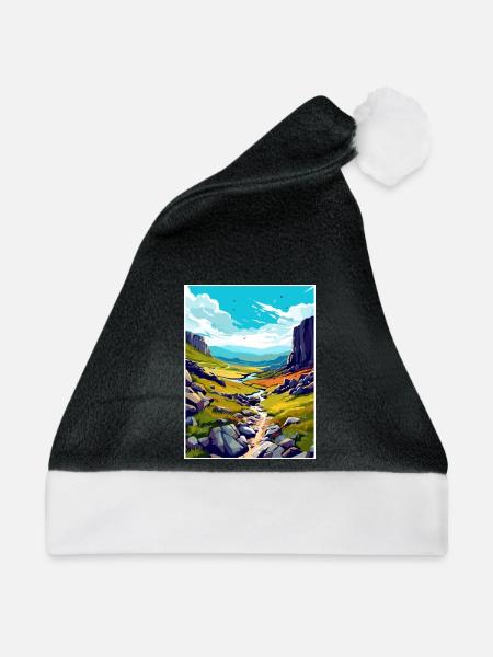 Hohe Tasse Nick Cumbria Vintage Reiseposter WPA - Weihnachtsmütze - Schwarz/Weiß - Vorne