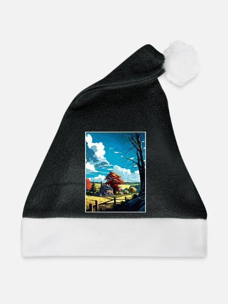 Chester County Pennsylvania Vintage Reiseposter - Weihnachtsmütze - Schwarz/Weiß - Vorne