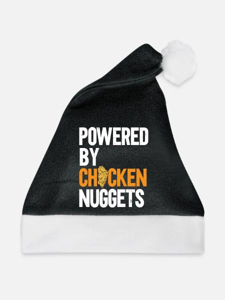 Angetrieben von Chicken Nuggets Nug Life Nuggies - Weihnachtsmütze - Schwarz/Weiß - Vorne