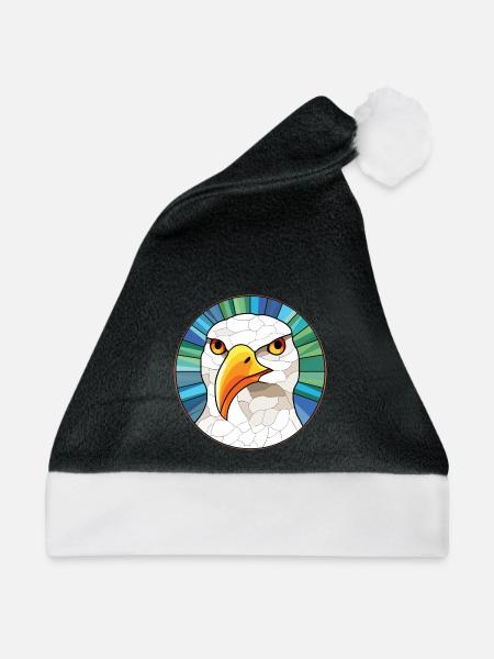 Möwe bunte Aquarell-Tier-Illustration - Weihnachtsmütze - 