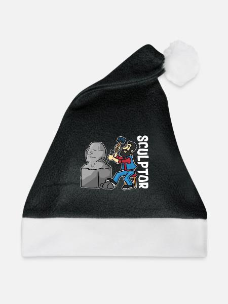 Kreativer Bildhauer Steinatelier - Weihnachtsmütze - Schwarz/Weiß - Vorne