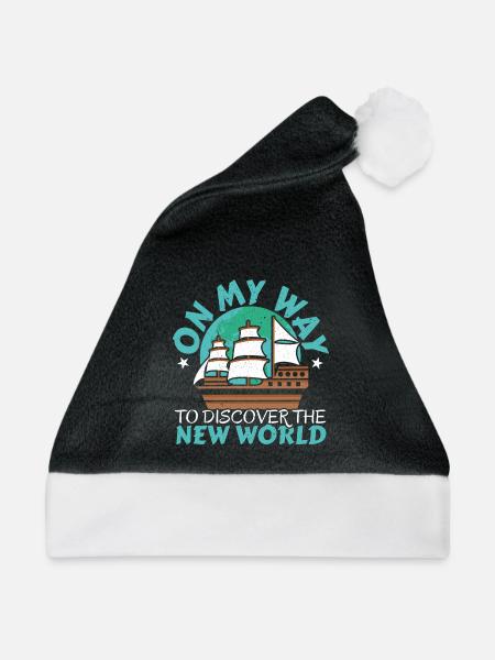 Auf dem Weg zur Entdeckung der Neuen Welt Kolumbus - Weihnachtsmütze - Schwarz/Weiß - Vorne