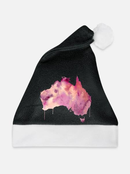 Australien Pink - Weihnachtsmütze - Schwarz/Weiß