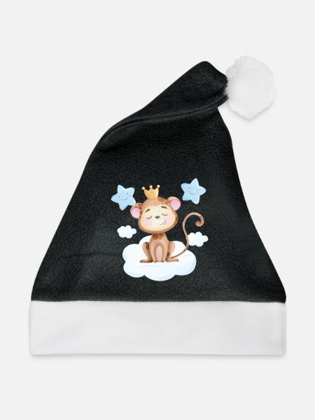 Süßes Affen Baby - Weihnachtsmütze - Schwarz/Weiß