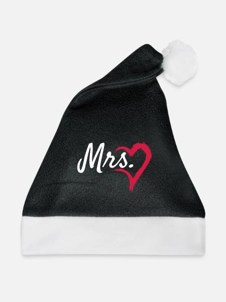 Mrs Herz Symbol - Weihnachtsmütze - Schwarz/Weiß