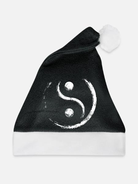 Yin and Yang Ausgleich - Weihnachtsmütze - Schwarz/Weiß - Vorne