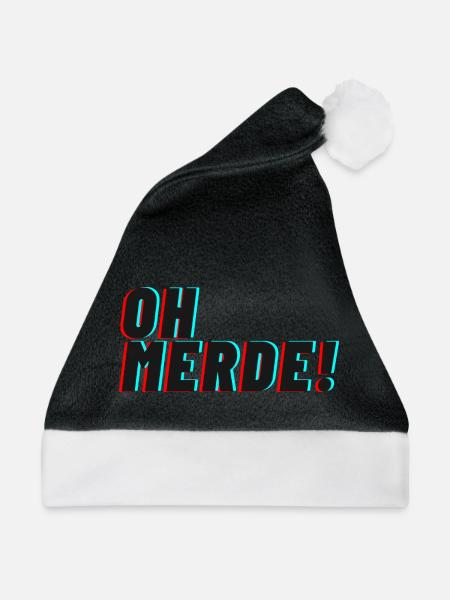 oh merde! - Weihnachtsmütze - Schwarz/Weiß