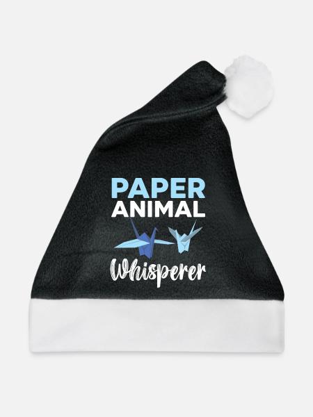 Papiertierflüsterer Papierkunst Japanische Kunst - Weihnachtsmütze - Schwarz/Weiß - Vorne