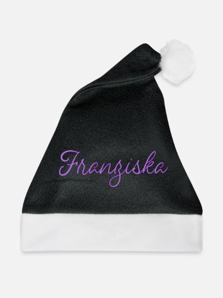 Name Franziska - Weihnachtsmütze - Schwarz/Weiß