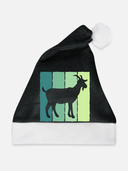 Ziege im Blockfarben-Design - Weihnachtsmütze - Schwarz/Weiß