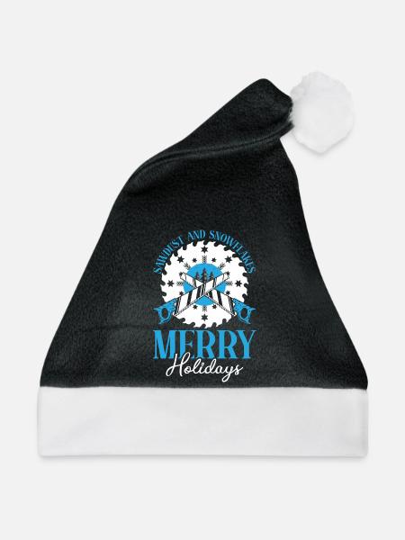 Keine Karies unter dem Mistelzweig Zahnärztliche W - Weihnachtsmütze - Schwarz/Weiß - Vorne