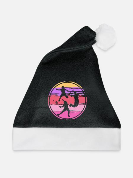 Badmintonspieler Badminton Retro - Weihnachtsmütze - Schwarz/Weiß