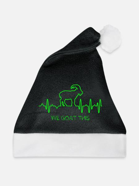 Herzschlag Ziege - Weihnachtsmütze - Schwarz/Weiß
