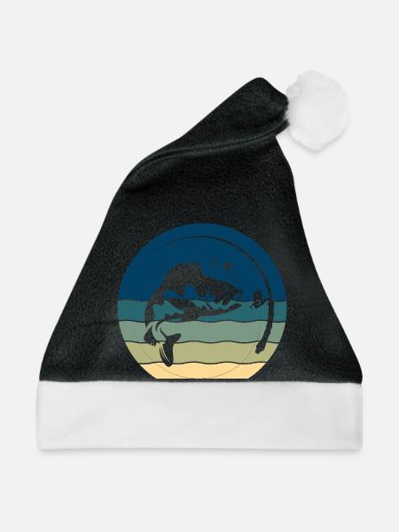 Angler Angeln - Weihnachtsmütze - Schwarz/Weiß
