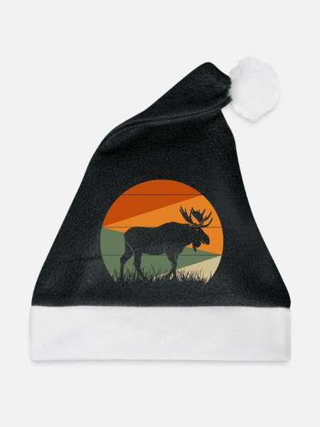 Elch - Weihnachtsmütze - Schwarz/Weiß