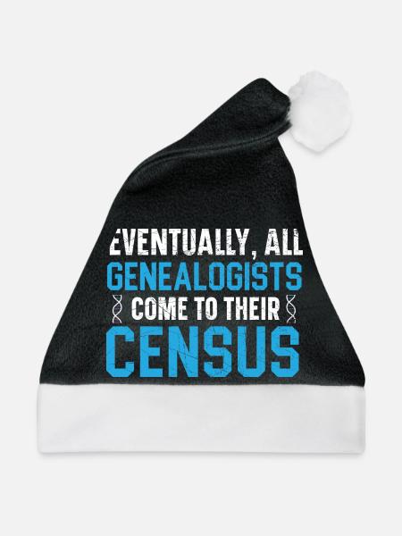 Irgendwann kommen alle Genealogen zu ihrer Volkszä - Weihnachtsmütze - Schwarz/Weiß - Vorne