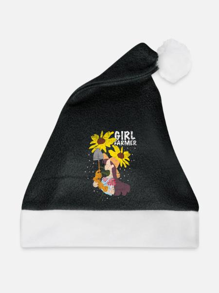 Bodenständige Bäuerin Stallalltag - Weihnachtsmütze - Schwarz/Weiß - Vorne