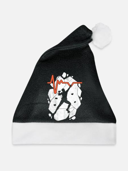 Klettern Bouldern Boulder Bergsteiger Kletterer - Weihnachtsmütze - Schwarz/Weiß - Vorne