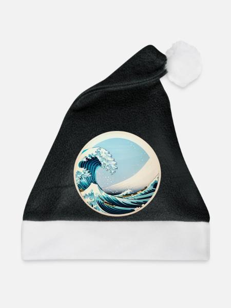 Gefangen in der Welle - Weihnachtsmütze - Schwarz/Weiß - Vorne