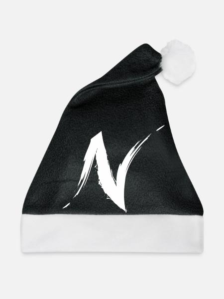Buchstabe N in Weiß Modern Neu - Weihnachtsmütze - Schwarz/Weiß