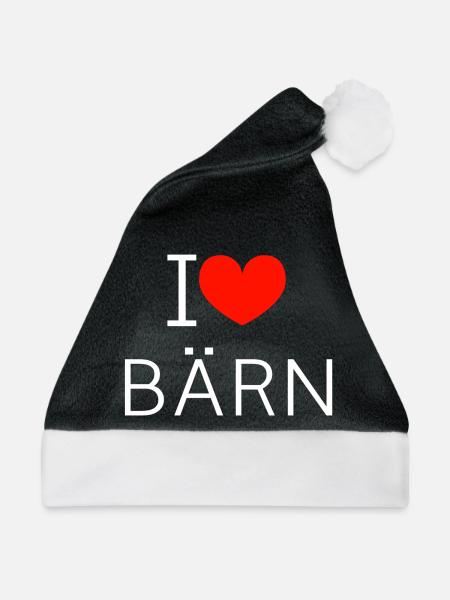 I Love BÄRN Logo - Weihnachtsmütze - Schwarz/Weiß