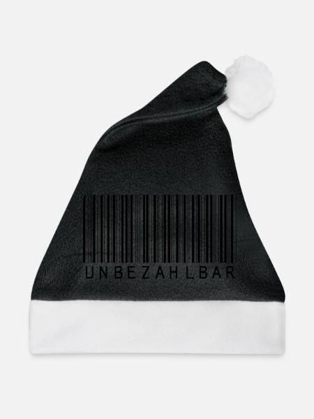 Barcode "Unbezahlbar" schwarz - Weihnachtsmütze -