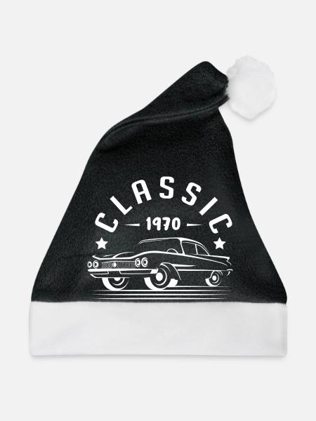Klassisch 1970. - Weihnachtsmütze - Schwarz/Weiß - Vorne