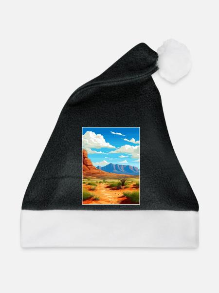 Guadalupe Mountains Nationalpark Reiseplakat - Weihnachtsmütze - Schwarz/Weiß - Vorne