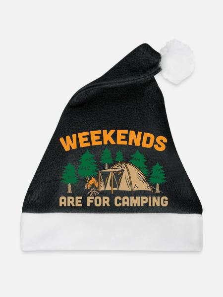 Wochenenden sind fürs Campen - Weihnachtsmütze - Schwarz/Weiß