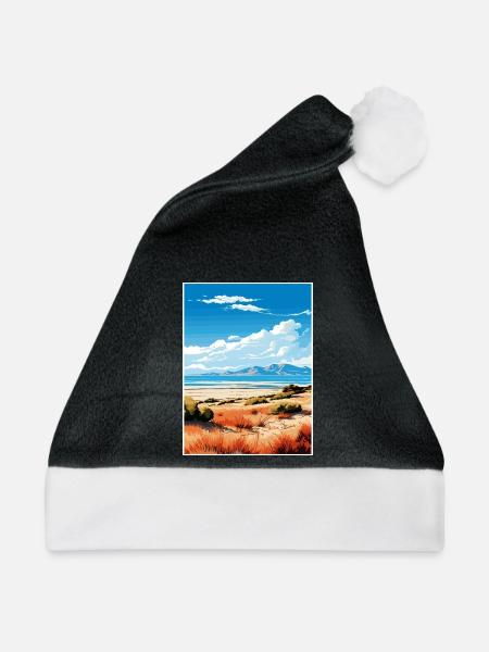 Antelope Island State Park Utah Reiseposter - Weihnachtsmütze - Schwarz/Weiß - Vorne