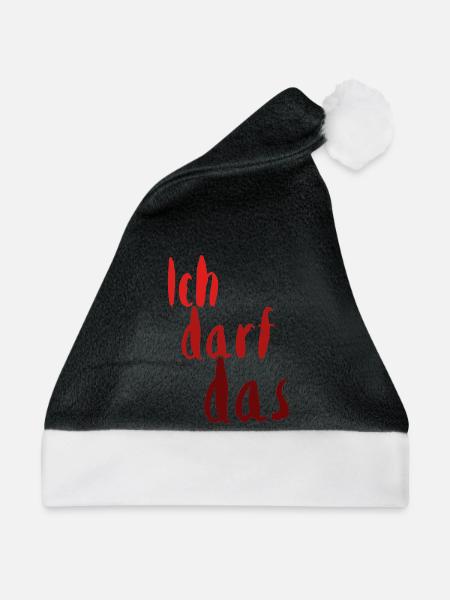 Ich darf das – freier Mut - Weihnachtsmütze - Schwarz/Weiß - Vorne
