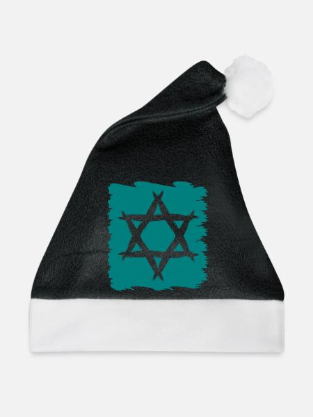 Davidstern neu - Weihnachtsmütze - Schwarz/Weiß