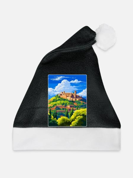 Alhambra Spanien Vintage Reiseplakat Souvenir WPA - Weihnachtsmütze - Schwarz/Weiß - Vorne
