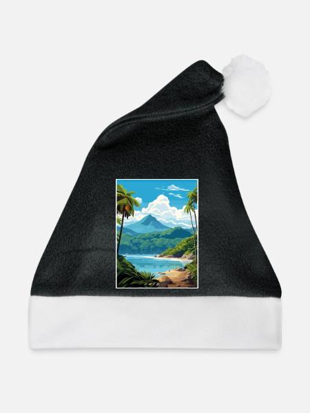 Corcovado Nationalpark Costa Rica Reiseposter - Weihnachtsmütze - Schwarz/Weiß - Vorne
